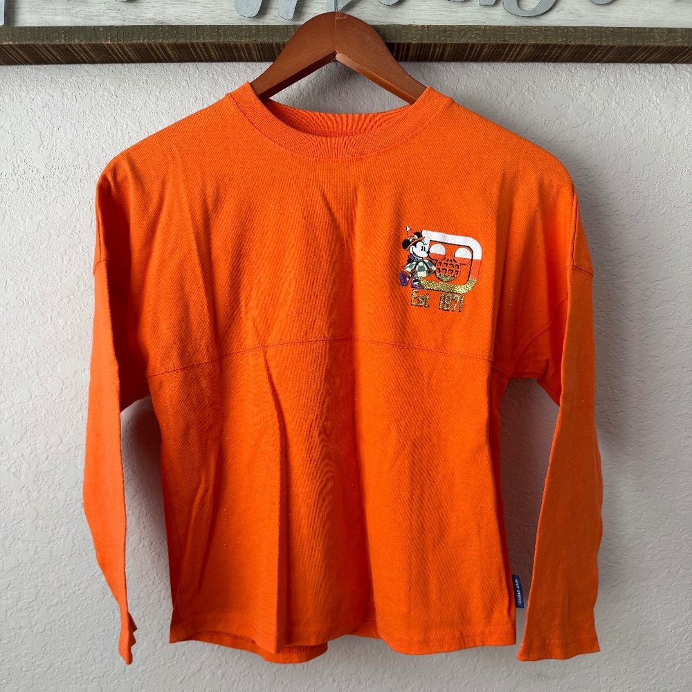 Walt Disney World Spirit Jersey Halloween Glitter Long Sleeve Kids L 12 14‎ K